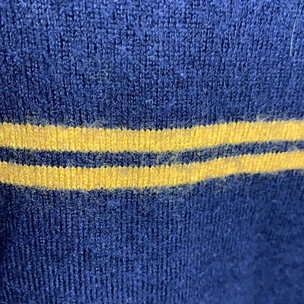 Club Room Navy and Gold Striped Thin Sweater - L